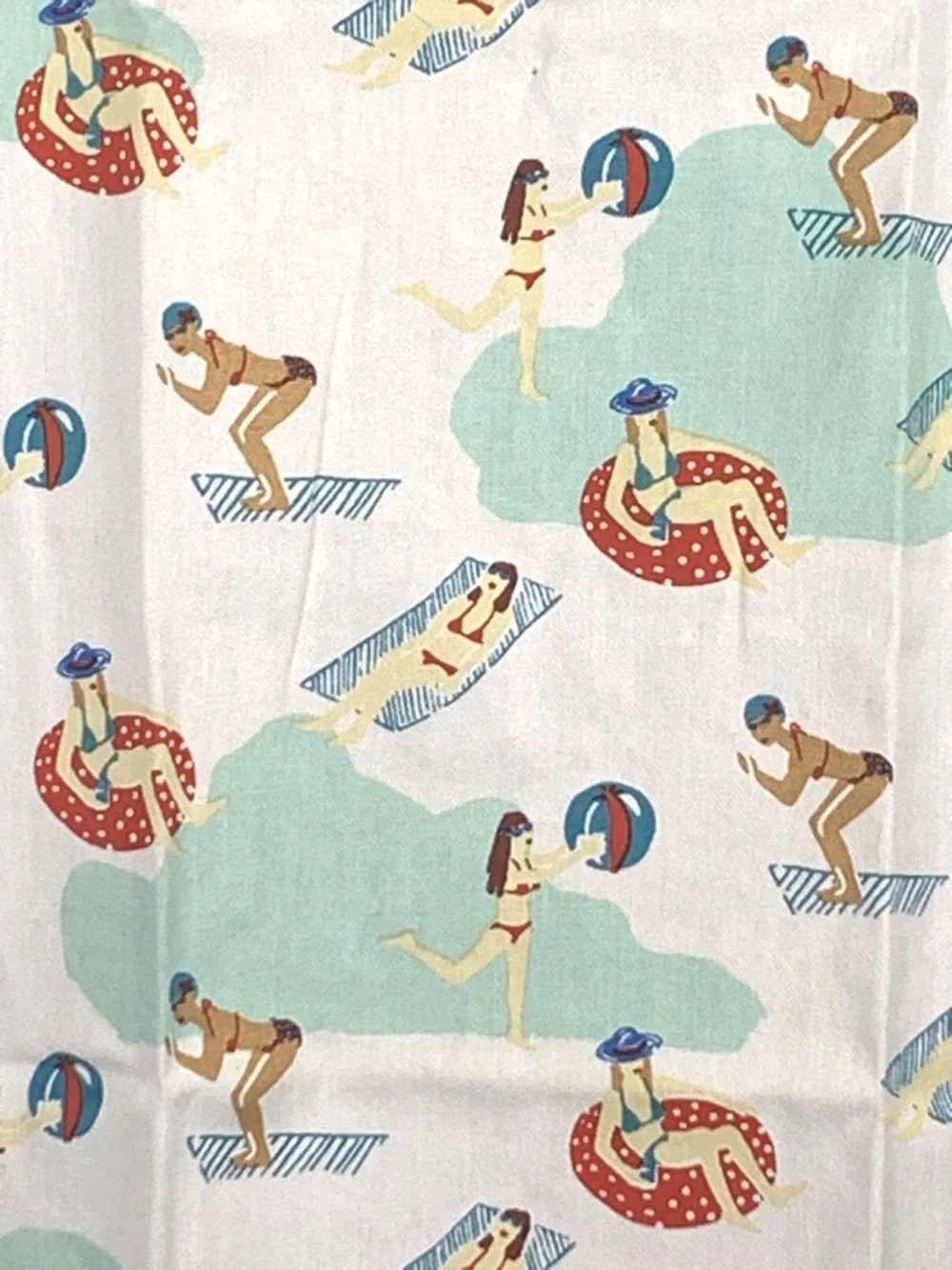 Tag LTD Kitchen Tea Towel Beach Pool Swimmers Coastal Nautical Linen NWOT